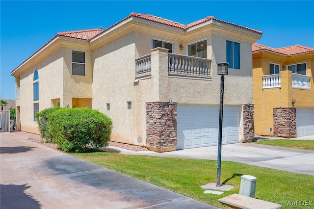 exterior space with concrete driveway and an attached garage