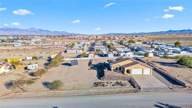 aerial view featuring a residential view and a mountain view