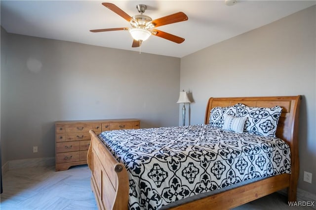 bedroom with ceiling fan