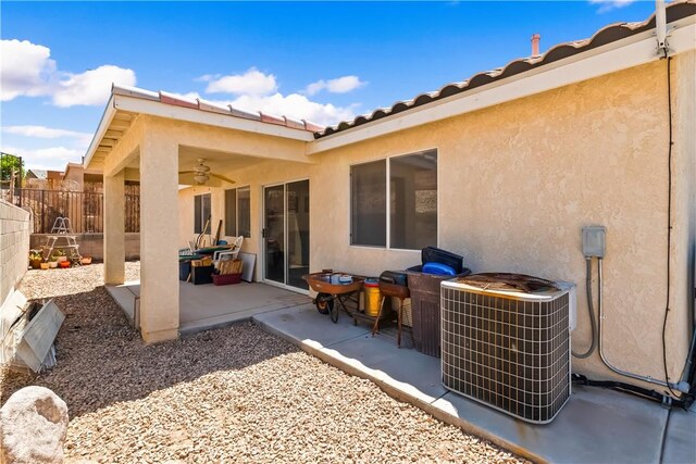 2191 Sierra Santiago, Bullhead City, AZ 86442 - view of patio featuring central air condition unit and a ceiling fan