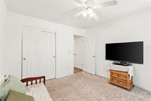 2191 Sierra Santiago, Bullhead City, AZ 86442 - bedroom with carpet floors, ceiling fan, and a closet