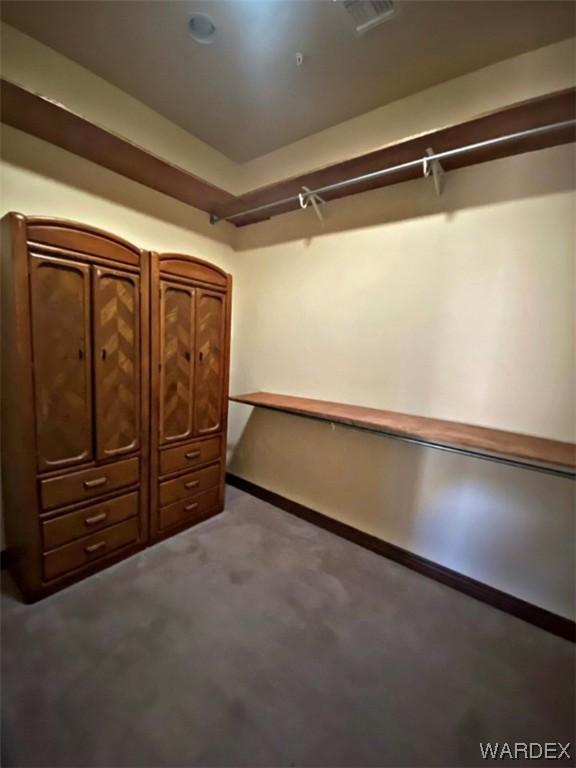 carpeted bedroom with baseboards, french doors, visible vents, and a ceiling fan