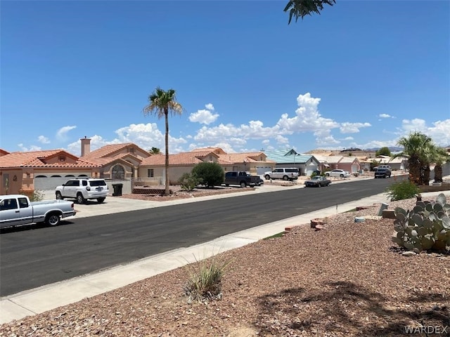 view of road with a residential view