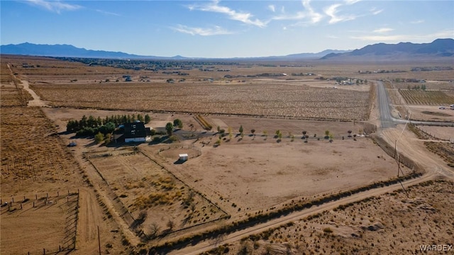 bird's eye view with a mountain view and a rural view