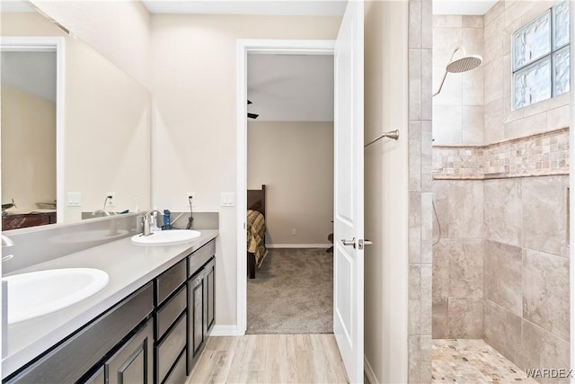 2542 E Alterna Dr, Fort Mohave, AZ 86426 - ensuite bathroom with double vanity, a walk in shower, ensuite bathroom, and a sink