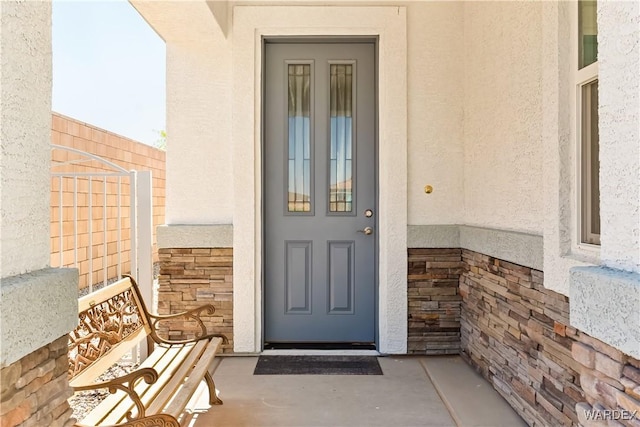 2542 E Alterna Dr, Fort Mohave, AZ 86426 - entrance to property with stucco siding and stone siding