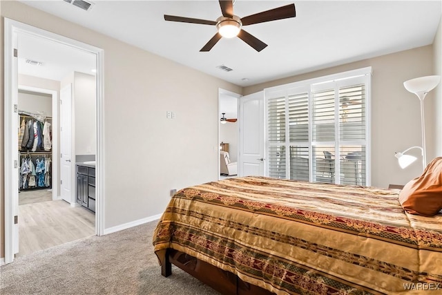 2542 E Alterna Dr, Fort Mohave, AZ 86426 - carpeted bedroom featuring visible vents, a ceiling fan, and baseboards