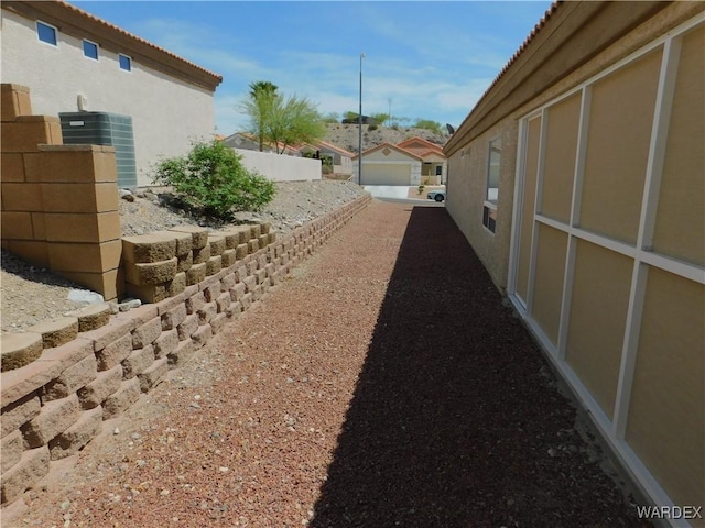 view of yard featuring fence