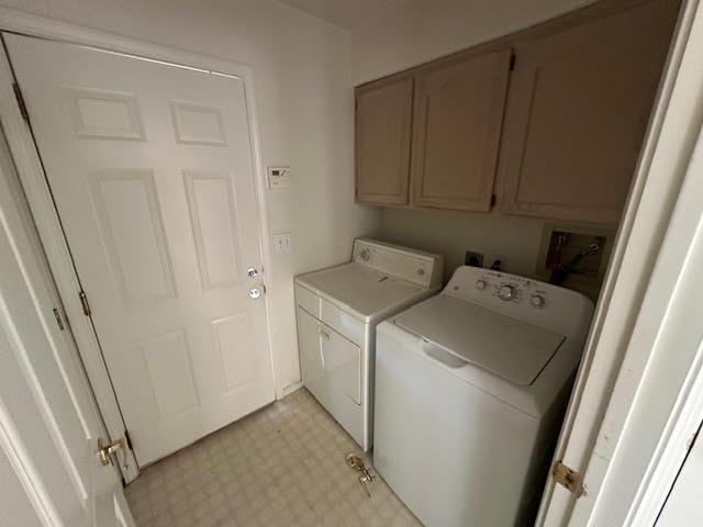 2195 Hijolly Dr, Bullhead City, AZ 86442 - laundry area with washing machine and clothes dryer, cabinet space, and light floors