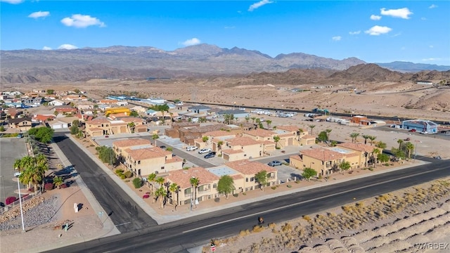 aerial view with a residential view and a mountain view