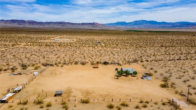 bird's eye view with a rural view, a desert view, and a mountain view