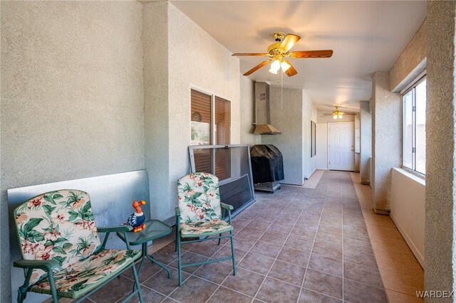 view of patio with a grill