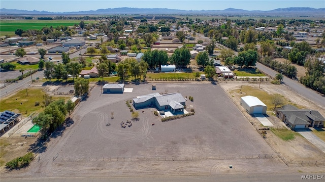 aerial view with a mountain view