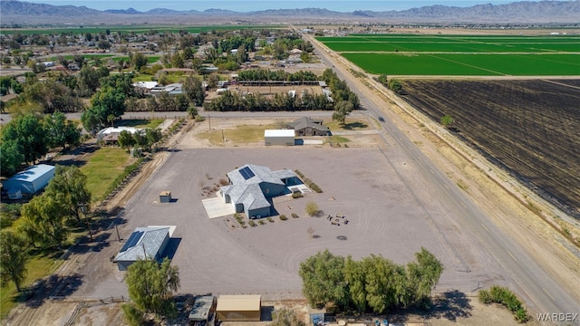 aerial view with a rural view and a mountain view