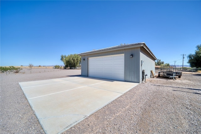 view of detached garage