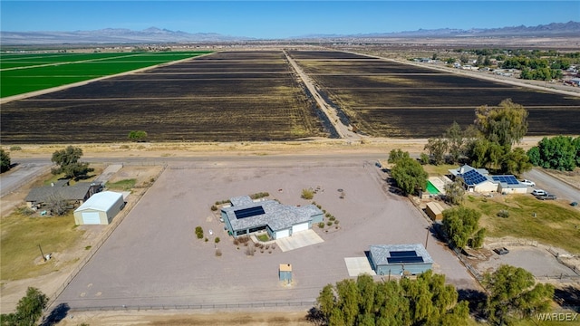 drone / aerial view featuring a mountain view