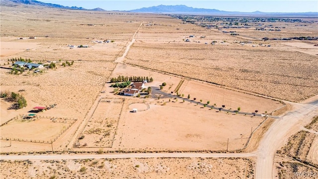 aerial view featuring a rural view and a desert view