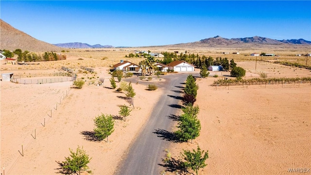 property view of mountains featuring a rural view and a desert view