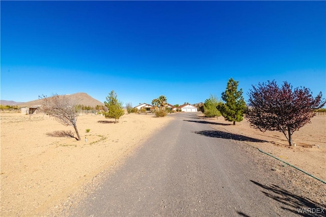 view of road with a mountain view