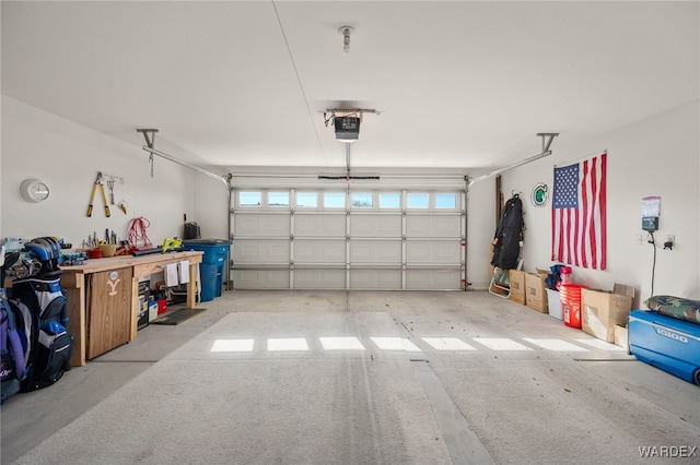 garage featuring a garage door opener