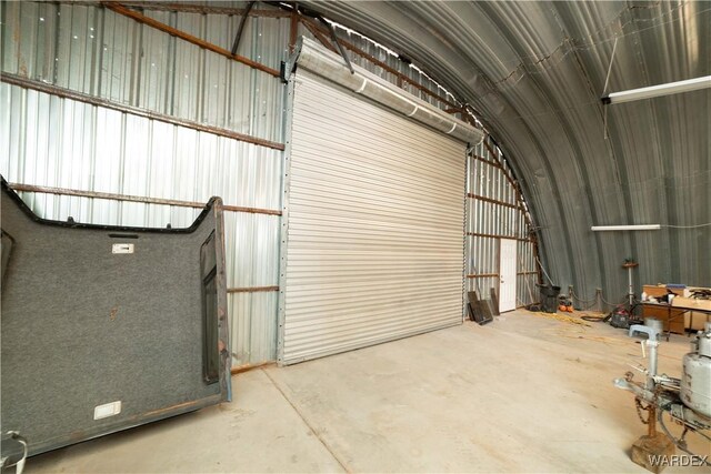 garage featuring metal wall