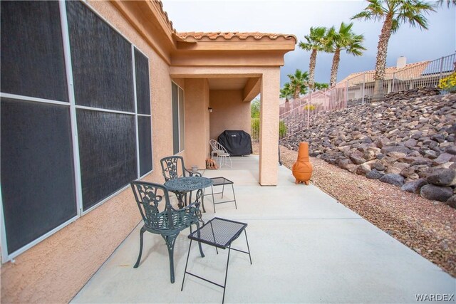 view of patio featuring a fenced backyard