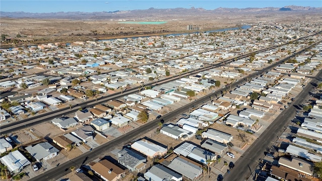 bird's eye view featuring a mountain view and a residential view