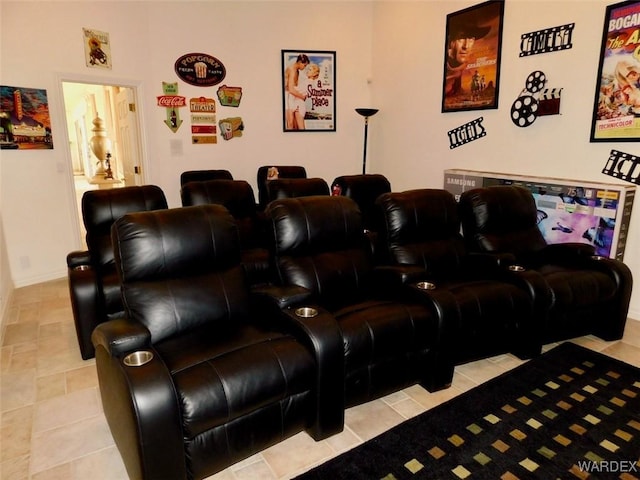 home theater with baseboards