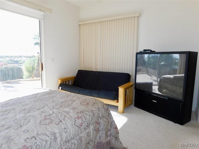 carpeted bedroom featuring multiple windows