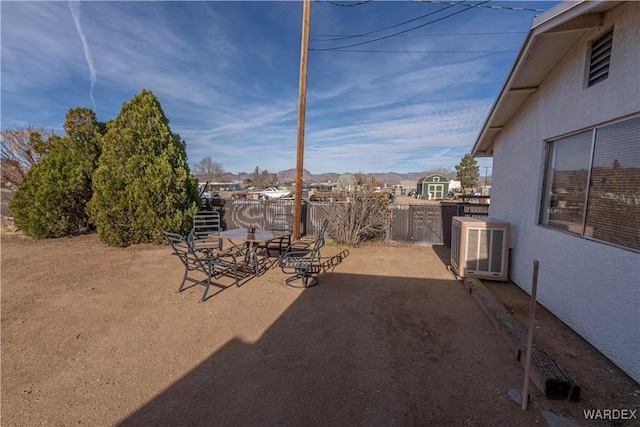 view of patio / terrace with outdoor dining area and a fenced backyard