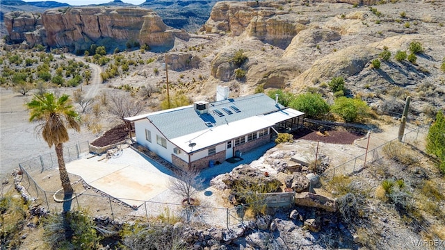 aerial view featuring a mountain view