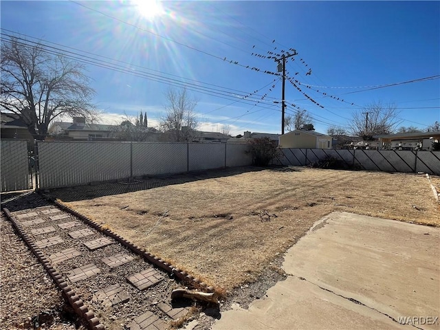 view of yard with fence