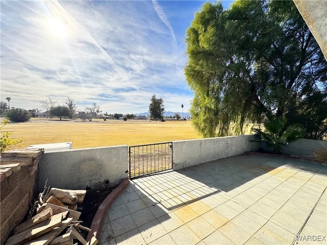 view of patio featuring a rural view