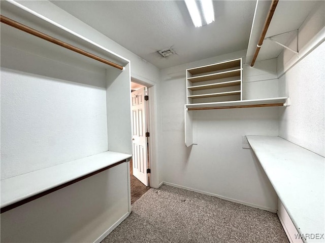 walk in closet with carpet and visible vents