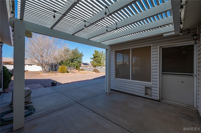 view of patio with a pergola