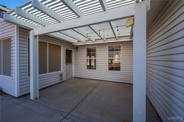 view of patio / terrace with a pergola