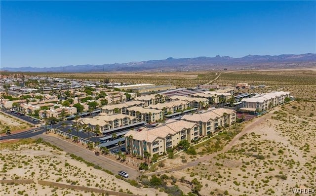 drone / aerial view with a mountain view