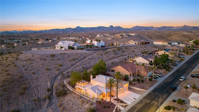 aerial view featuring a residential view and a mountain view