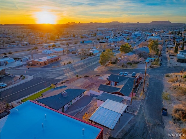 aerial view with a residential view and a mountain view