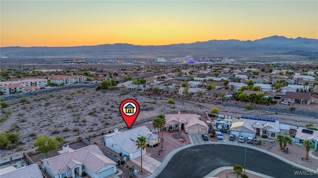 bird's eye view with a residential view and a mountain view