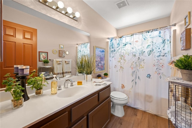 3854 Heather Ave, Kingman, AZ 86401 - bathroom with toilet, vanity, and wood finished floors