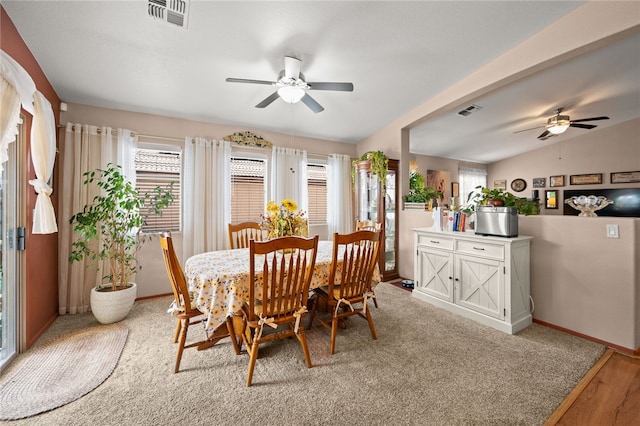 3854 Heather Ave, Kingman, AZ 86401 - dining area featuring a ceiling fan, baseboards, and wood finished floors