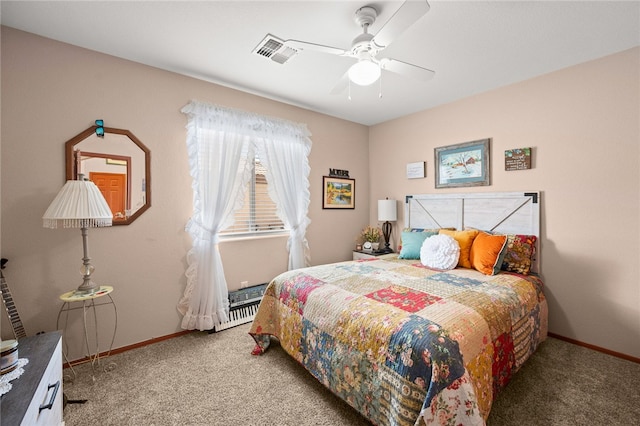 3854 Heather Ave, Kingman, AZ 86401 - bedroom featuring carpet flooring, baseboards, and ceiling fan