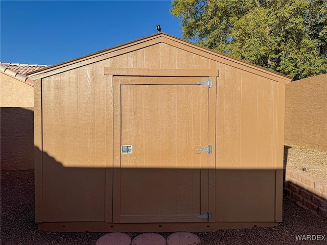 view of shed