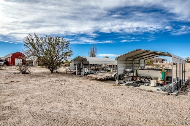 exterior space featuring a carport