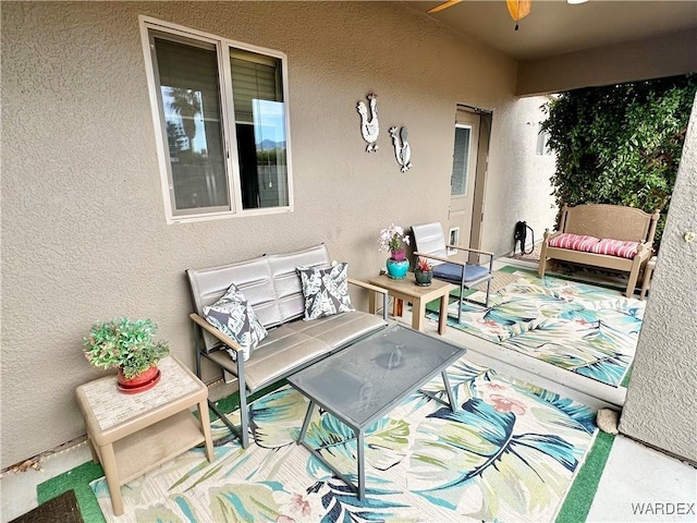 view of patio / terrace with a ceiling fan