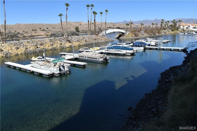 1800 Clubhouse Dr Unit 100, Bullhead City, AZ 86442 - dock area with a water and mountain view