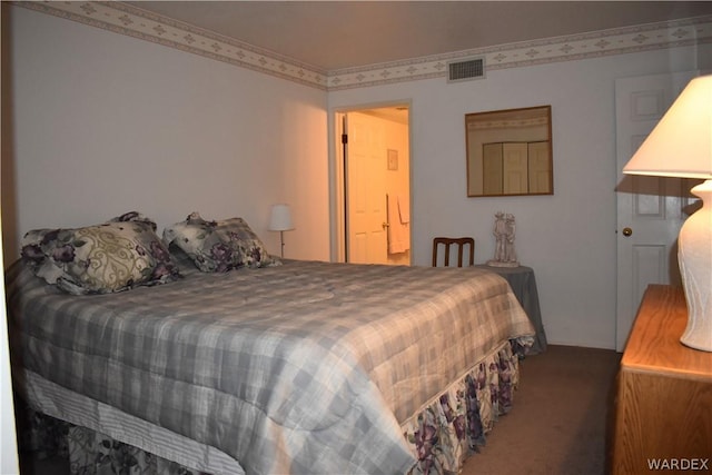 carpeted bedroom with visible vents