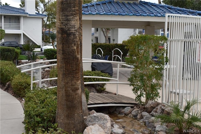 view of gate featuring a gazebo