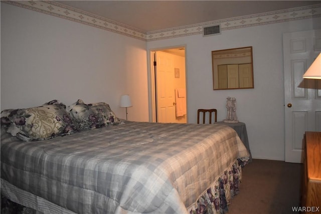 bedroom with carpet and visible vents